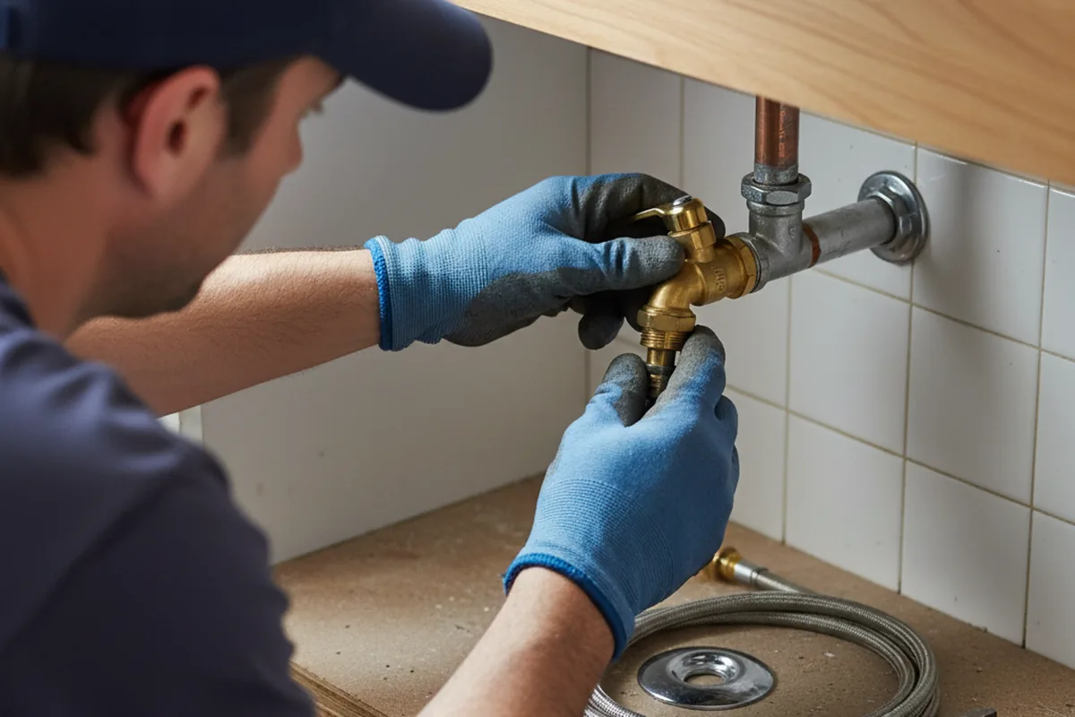 Shutoff valve and fitting work during Faucet and Fixture Repair in Woodgate